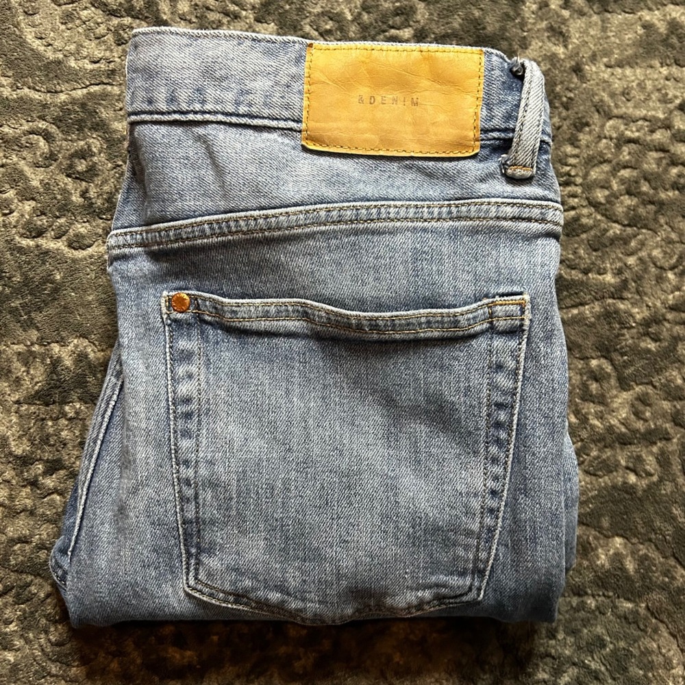 HM &Denim Mens Slim Fit Jeans 34/32 Medium Wash Blue Stretch 07519941 Basic‎